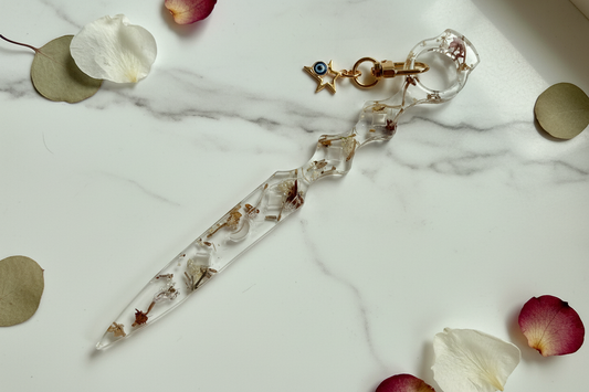 Botanical Whisper Keychain in elegant setting